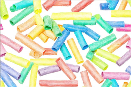 Colorful crayon lines abstract backgroundの素材