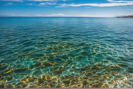 Fluctuating ocean water surface of small island bayの素材