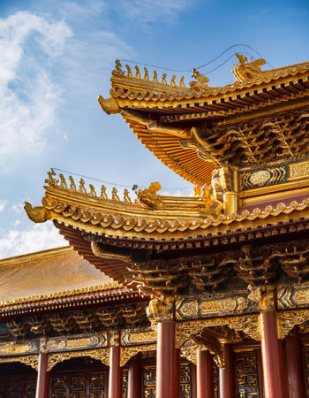 Temple in the Forbidden City, Beijing, China. The Forbidden City is a UNESCO World Heritage Site.の素材