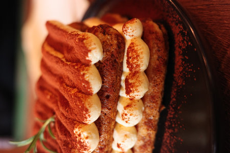 Crispy and delicious western dessert close-up