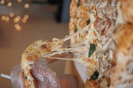 Delicious and tasty pizza close-up