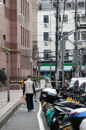 Shanghai streetscape and modern and classical buildingsの写真素材