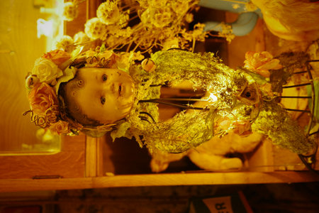 Close-up of various vintage American dollsの写真素材