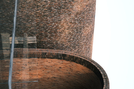 Close-up view of the architecture of the Imperial Kiln Museum in Jingdezhen, Jiangxi, Chinaの写真素材