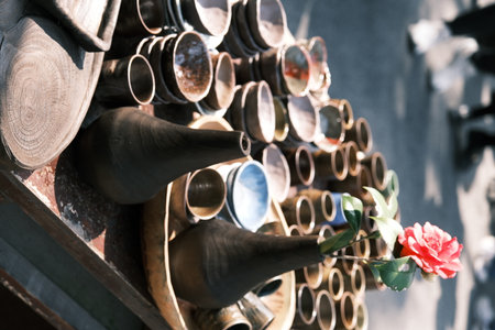 Various ceramic utensils and ornaments made in Jingdezhen, Jiangxi, Chinaの写真素材