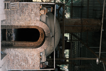 Clay kilns in a ceramics workshop in Jingdezhen, Jiangxi, Chinaの写真素材