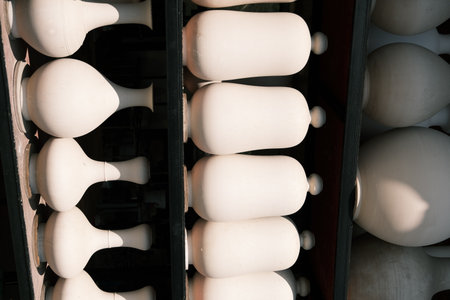 Clay embryos and molds at a ceramic studio in Jingdezhen, Jiangxi, Chinaの写真素材