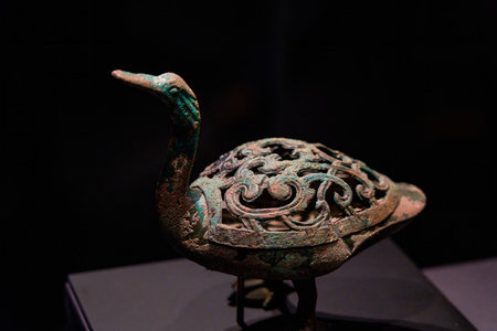 Bronze artifacts on display at the National Palace Museum, Hong Kongの写真素材