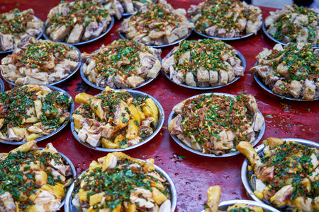 New Year's Eve banquet in rural China, white-cut chicken