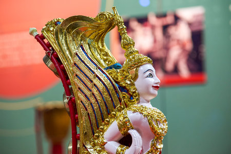 1 Close-up of Thai traditional percussion instrument Bent Qinの写真素材