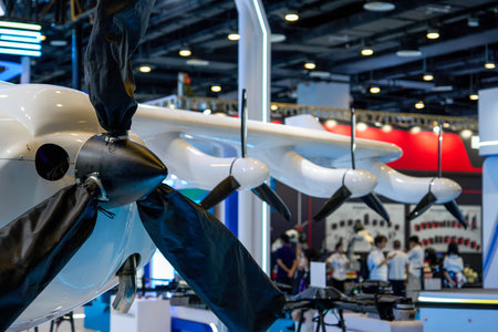 1 Close-up of an advanced large-scale drone
