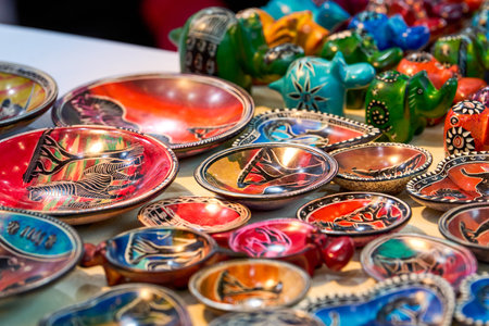 1 Ceramic painted container with Southeast Asian patternの写真素材