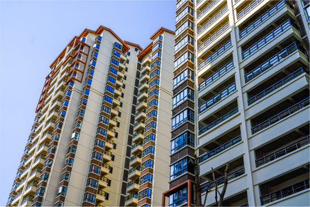 1 A newly built high-rise residential building in a residential complex in a Chinese city