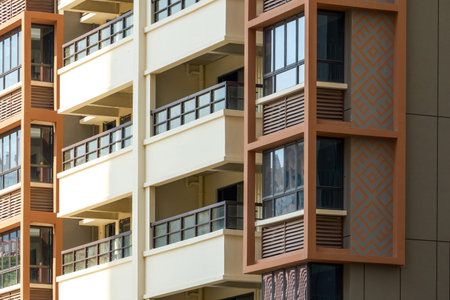 1A newly built high-rise residential building in a residential complex in a Chinese city
