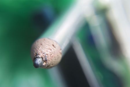 Close up of pencil at angleの写真素材