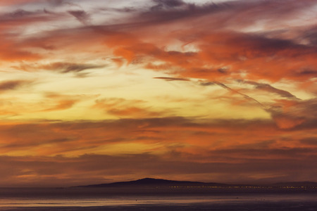 Sunset Over Long Beachの写真素材