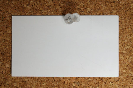 blank card on a display boardの写真素材