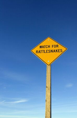 Rattle snake road signの写真素材