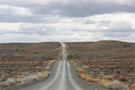GravelDirt Road in the Karoo region of South Africaの写真素材