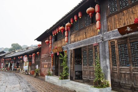 Scenery of Liuzi Street in Yongzhou, Hunan, Chinaのeditorial素材