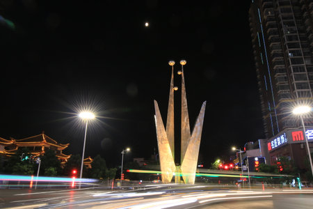 Yongzhou Lingling Bamboo City Statue Signのeditorial素材