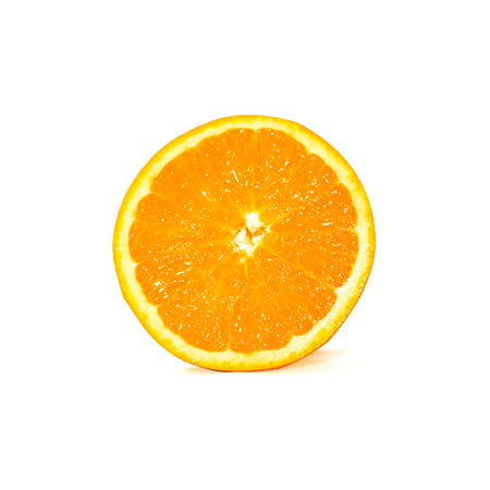 Orange fruit. Orang slice isolate on white. With clipping path.の写真素材