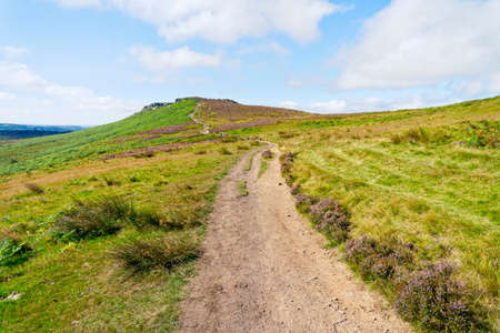 Following a well worn path to the top of Higger Tor in the Derbyshire Peak District