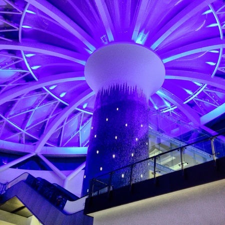Architecture with blue lightingの素材