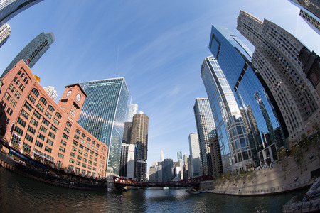 Chicago River Skylineのeditorial素材