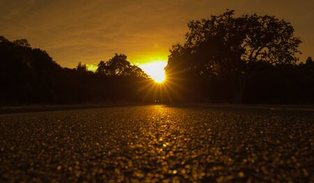 Sunset on the Roadの写真素材