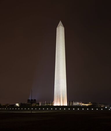 Spotlight on the Washington Monumentのeditorial素材