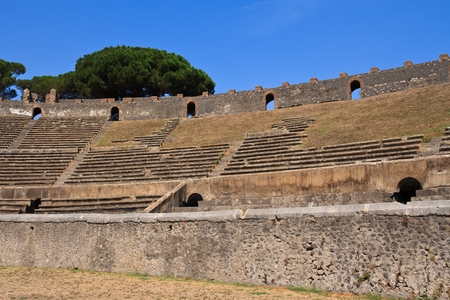 Ancient ruin of Pompeii Colosseum Stepsの写真素材