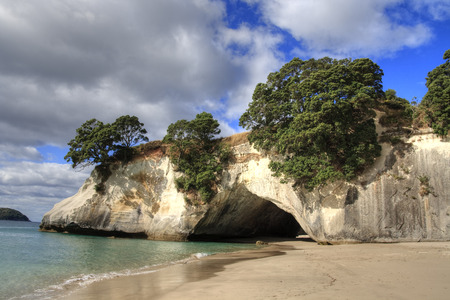 Cathedral Cove Coromandel Arch in New Zealandの写真素材