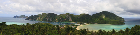 Ko Phi Phi tropical island paradise panoramic, thailandの写真素材