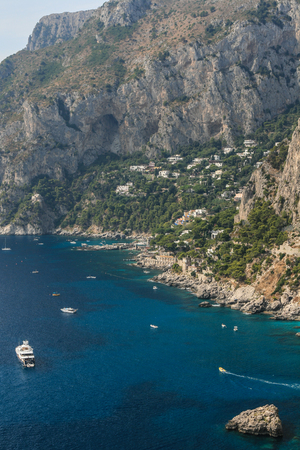 Picturesque Marina Piccola on Capri island in Italyの写真素材
