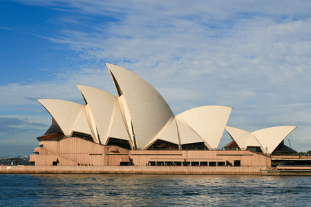 Sydney opera house in the sunshine from the harborのeditorial素材