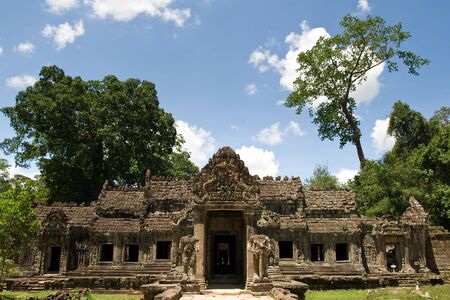 Preah Khan Temple Entrance, Angkor, Cambodiaの写真素材
