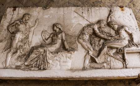 Ancient Herculaneum Fresco, Naples, Italyの写真素材