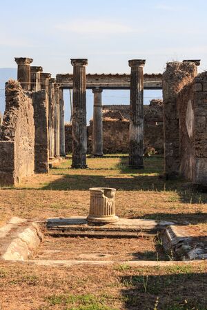 Pompeii ancient pillar ruinsの写真素材