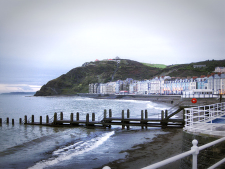 Aberystwyth, jetty and viewpointの写真素材