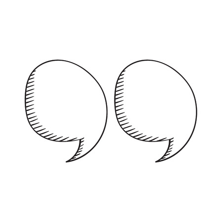 vector hand drawn quote mark on a white backgroundのイラスト素材