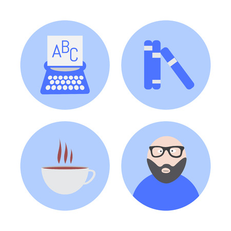Vector writer icons set. creative concept collectionのイラスト素材