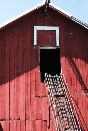 Hay Loft in the Red Barnの写真素材