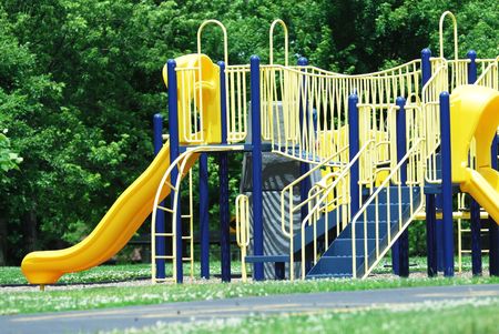 Yellow and Blue Playgroundの写真素材