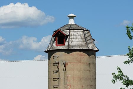 Silo with Roof and Shinglesの写真素材