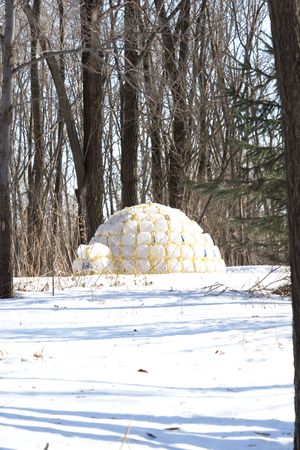 Igloo Made with Plastic Containersの写真素材