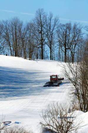 Grooming the Ski Slopeの写真素材