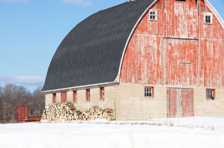 Firewood by Old Red Barn