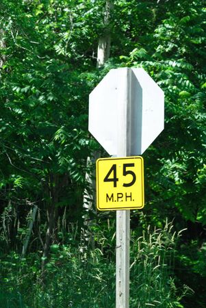 Speed Limit Sign on Rear of Stop Sign