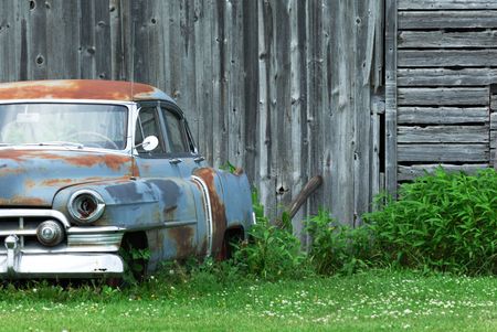 Old Car by Weathered Barnの写真素材